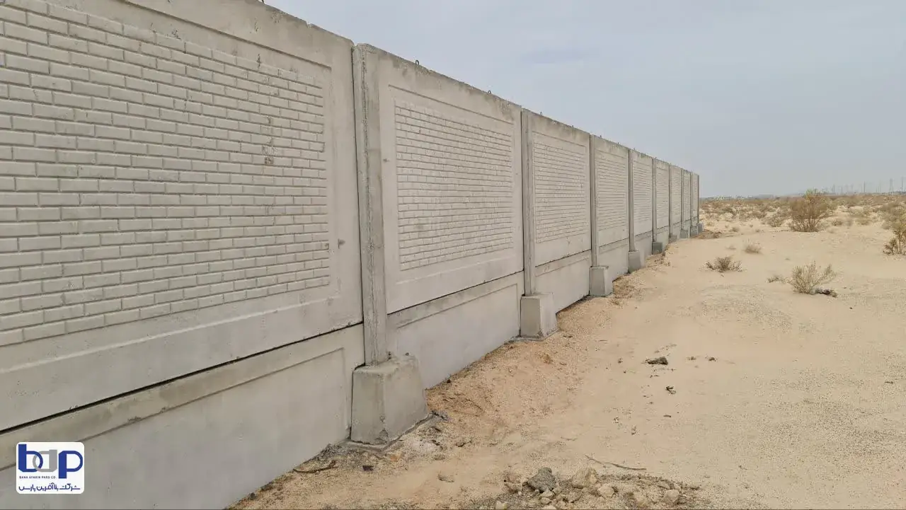 دیوار بتنی پیش ساخته پست ۴۰۰ کیلوولت سگزی اصفهان پنل آجرنما و پای ستون